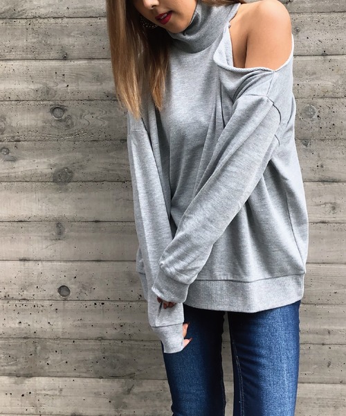 meJane(ミージェーン)の「ワンショルダー/タートルネックプルオーバー(Tシャツ/カットソー・レディース・杢グレー/ブラック/ベージュ/オフホワイト/カーキ・FREE)」の15枚目の写真