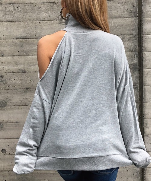 meJane(ミージェーン)の「ワンショルダー/タートルネックプルオーバー(Tシャツ/カットソー・レディース・杢グレー/ブラック/ベージュ/オフホワイト/カーキ・FREE)」の16枚目の写真