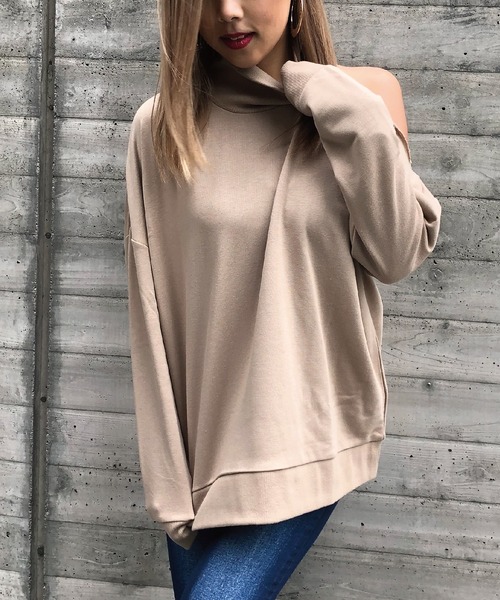meJane(ミージェーン)の「ワンショルダー/タートルネックプルオーバー(Tシャツ/カットソー・レディース・杢グレー/ブラック/ベージュ/オフホワイト/カーキ・FREE)」の17枚目の写真