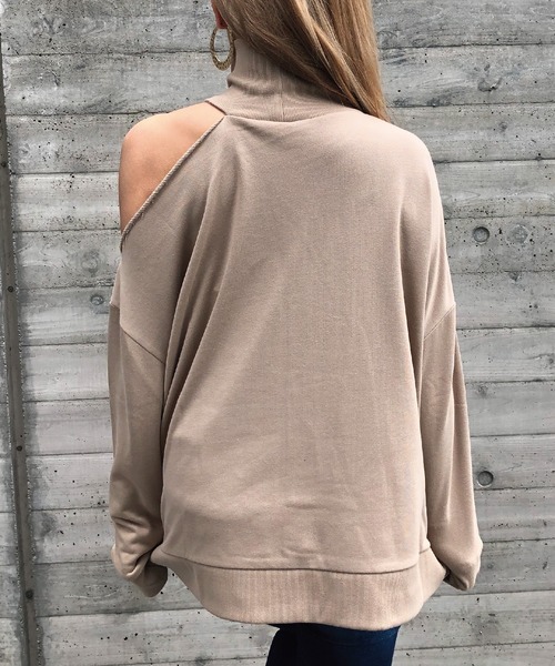meJane(ミージェーン)の「ワンショルダー/タートルネックプルオーバー(Tシャツ/カットソー・レディース・杢グレー/ブラック/ベージュ/オフホワイト/カーキ・FREE)」の7枚目の写真