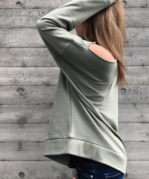 meJane(ミージェーン)の「ワンショルダー/タートルネックプルオーバー(Tシャツ/カットソー・レディース・杢グレー/ブラック/ベージュ/オフホワイト/カーキ・FREE)」の9枚目の写真