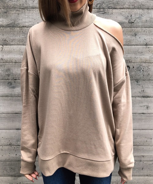 meJane(ミージェーン)の「ワンショルダー/タートルネックプルオーバー(Tシャツ/カットソー・レディース・杢グレー/ブラック/ベージュ/オフホワイト/カーキ・FREE)」の11枚目の写真