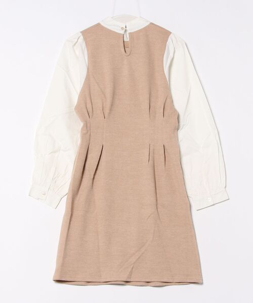 STYLEBLOCK（スタイルブロック）の「ハイネックボリュームスリーブワンピース（ワンピース・レディース・ブラック/ベージュ/モカ・M）」の4枚目の写真