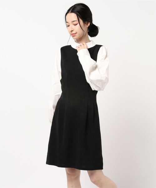 STYLEBLOCK（スタイルブロック）の「ハイネックボリュームスリーブワンピース（ワンピース・レディース・ブラック/ベージュ/モカ・M）」の6枚目の写真