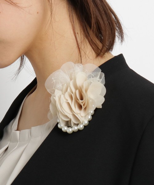 チュールオーガンジーフラワーコサージュ ママスーツ 入学式 スーツ 卒業式 スーツ チュールオーガンジーフラワーコサージュ ママスーツ 入学式 スーツ 卒業式 スーツ