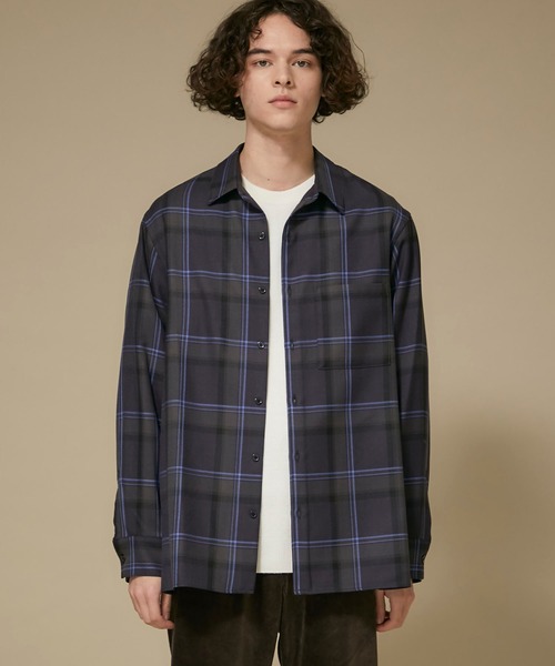 STUDIOUS（ステュディオス）の「【STUDIOUS】チェックオーバーシャツ（シャツ/ブラウス・メンズ・ネイビー/ベージュ・1/2/3）」の9枚目の写真