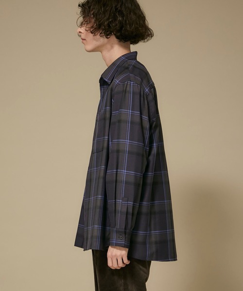 STUDIOUS（ステュディオス）の「【STUDIOUS】チェックオーバーシャツ（シャツ/ブラウス・メンズ・ネイビー/ベージュ・1/2/3）」の10枚目の写真