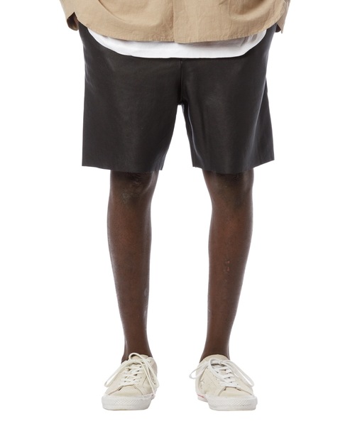 セール】Washed Tuck Leather Shorts / レザータックパンツ（その他