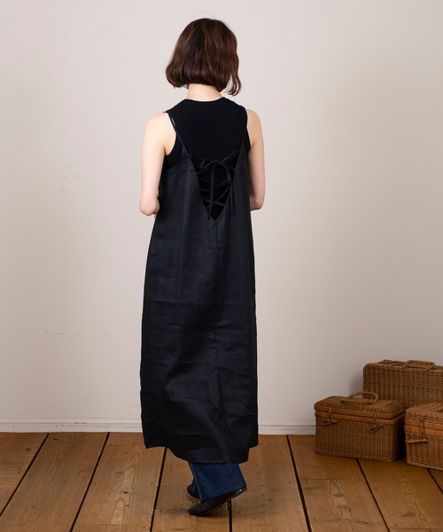 nesessaire ネセセア ハンドスモッキング ロング ワンピース ブラック  