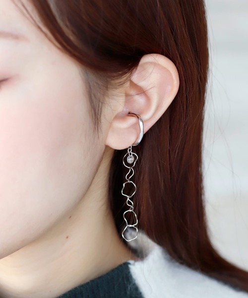 Anemone アネモネ の クラフト調チェーンイヤーカフ C イヤーカフ Wear