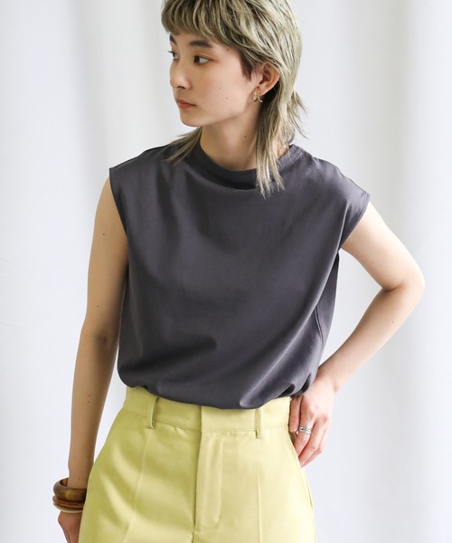 select MOCA（セレクトモカ）の「オーガニックコットンフレンチスリーブトップス（Tシャツ/カットソー・レディース・オフホワイト/サックスブルー/ワインレッド/スミクロ/テラコッタ/ライトカーキ・FREE）」の22枚目の写真