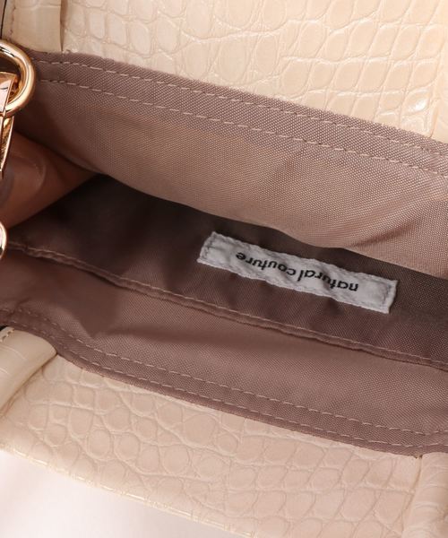 natural couture(ナチュラルクチュール)の「クロコ2WAYミニショルダーバッグ(ショルダーバッグ・レディース・ベージュ/ブラウン/アイボリー/ブラック・FREE)」の8枚目の写真