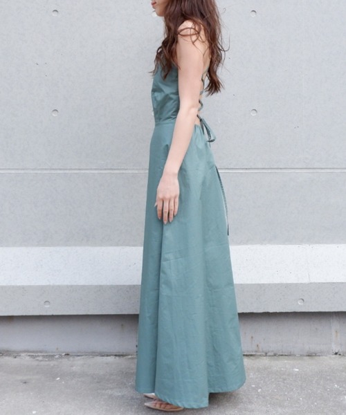 SPIRALGIRL（スパイラルガール）の「バックレースアップマキシワンピース（ワンピース・レディース・ブラック/グリーン/ベージュ・FREE）」の5枚目の写真