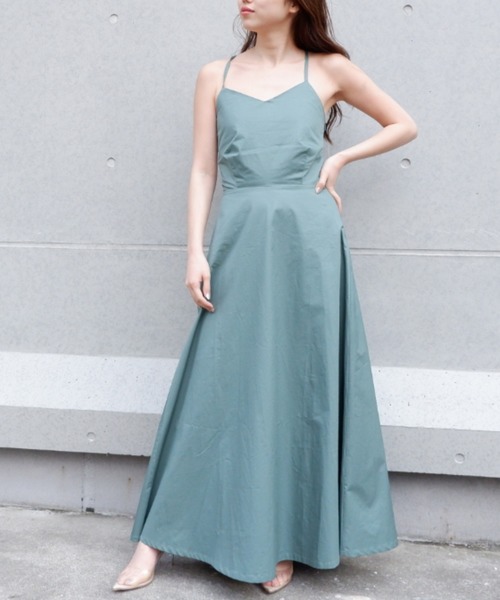 SPIRALGIRL（スパイラルガール）の「バックレースアップマキシワンピース（ワンピース・レディース・ブラック/グリーン/ベージュ・FREE）」の8枚目の写真