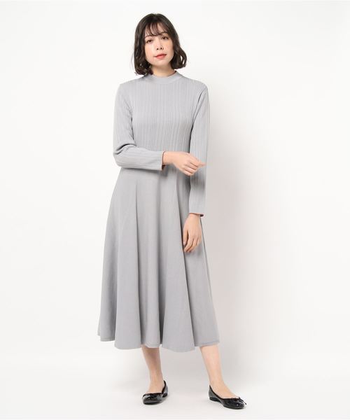 WRAPINKNOT(ラッピンノット)の「【WRAPINKNOT(ラッピンノット)】別注切替ニットロングOP(ワンピース・レディース・ベージュ/グレー/オレンジ・1/0)」の3枚目の写真
