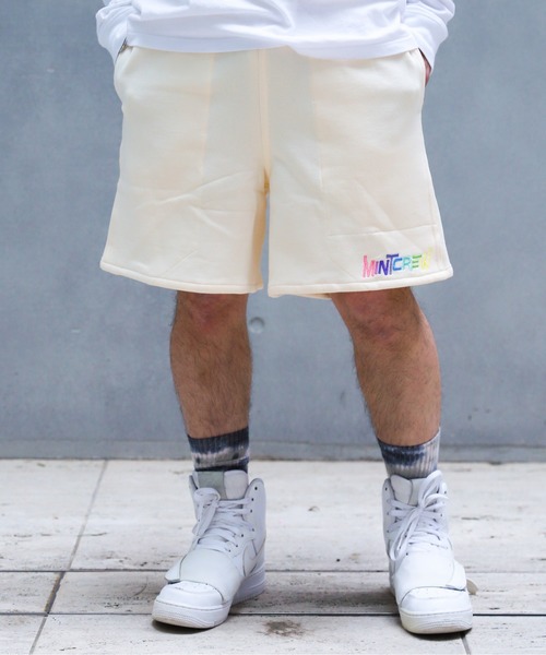 MINTCREW(ミントクルー)の「『MINTCREW』SPORTS SWEAT SHORTS / ミントクルー スポーツ スウェット ショートパンツ(スウェットパンツ・メンズ・ブラック/グリーン/イエロー/ホワイト・LARGE/MEDIUM/SMALL)」の4枚目の写真