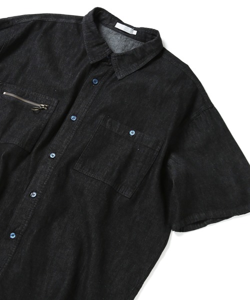 Air Tokyo（エアートウキョー）の「リングZIPオーバーサイズシャツ【ファッションインフルエンサー ユウ × AIR TOKYOコラボ】（シャツ/ブラウス・メンズ・ブラック・MEDIUM/LARGE）」の3枚目の写真