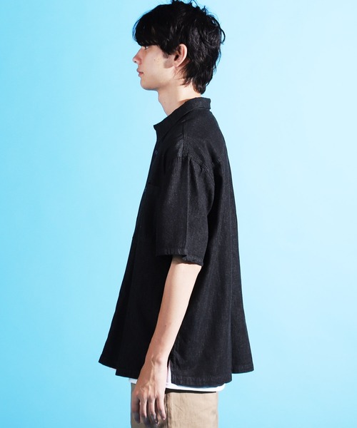 Air Tokyo（エアートウキョー）の「リングZIPオーバーサイズシャツ【ファッションインフルエンサー ユウ × AIR TOKYOコラボ】（シャツ/ブラウス・メンズ・ブラック・MEDIUM/LARGE）」の12枚目の写真