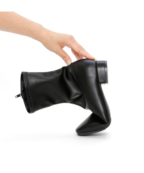 VIVIAN（ヴィヴィアン）の「スクエアトゥローヒールストレッチミドルブーツ（ブーツ・レディース・ダークブラウン/ブラック/グレー系その他7/アイボリー/ホワイト/グレー系その他6/ブラック系その他3/シルバー・S/LL/L/M/SS/XL）」の18枚目の写真