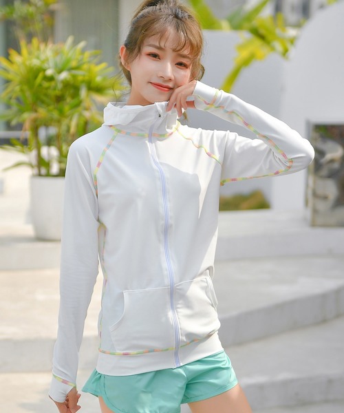 セール】【UVカット率 99.9%以上】レディース フード付きフロント