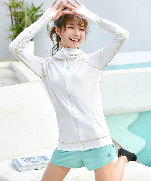 セール】【UVカット率 99.9%以上】レディース フード付きフロント