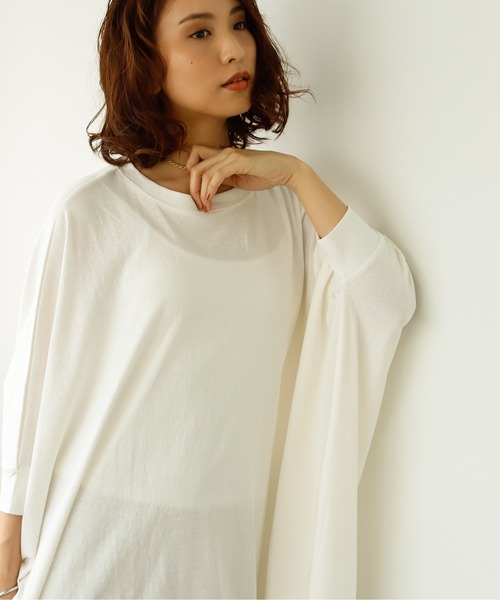 Auntie Rosa Holiday(アンティローザホリデー)の「ワイドシルエットコットンTEEワンピース(ワンピース・レディース・ホワイト/グレー系その他/ブラック・FREE)」の10枚目の写真