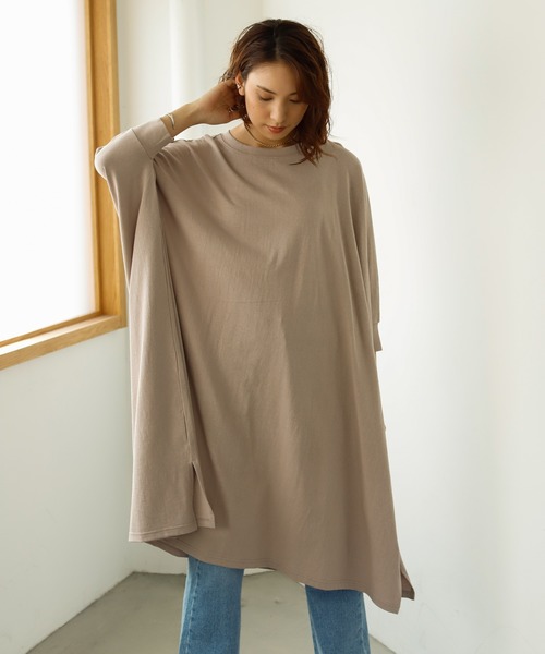 Auntie Rosa Holiday(アンティローザホリデー)の「ワイドシルエットコットンTEEワンピース(ワンピース・レディース・ホワイト/グレー系その他/ブラック・FREE)」の12枚目の写真