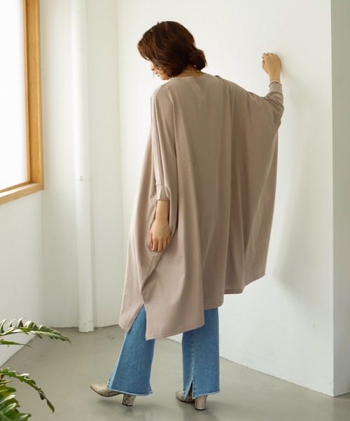 Auntie Rosa Holiday(アンティローザホリデー)の「ワイドシルエットコットンTEEワンピース(ワンピース・レディース・ホワイト/グレー系その他/ブラック・FREE)」の17枚目の写真