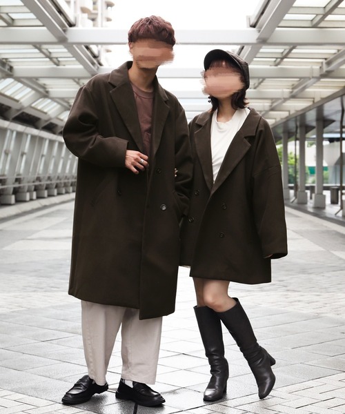 PairPair（ペアペア）の「ゆるジャケットコート（チェスターコート・レディース・ダークブラウン/ライトベージュ/チェック・FREE）」の15枚目の写真