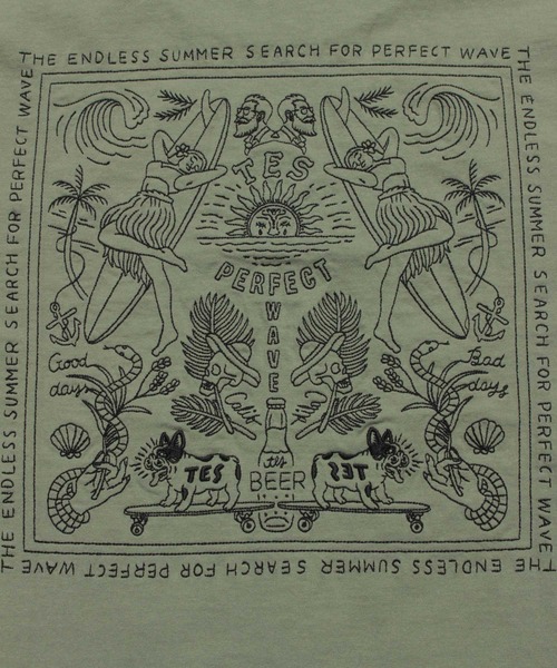 The Endless Summer(エンドレスサマー)の「TES CALM BANDANA EMB T-SHIRT(Tシャツ/カットソー・メンズ・ホワイト/ブラック/ネイビー/グリーン系その他3・SMALL/MEDIUM/LARGE/X-LARGE)」の21枚目の写真