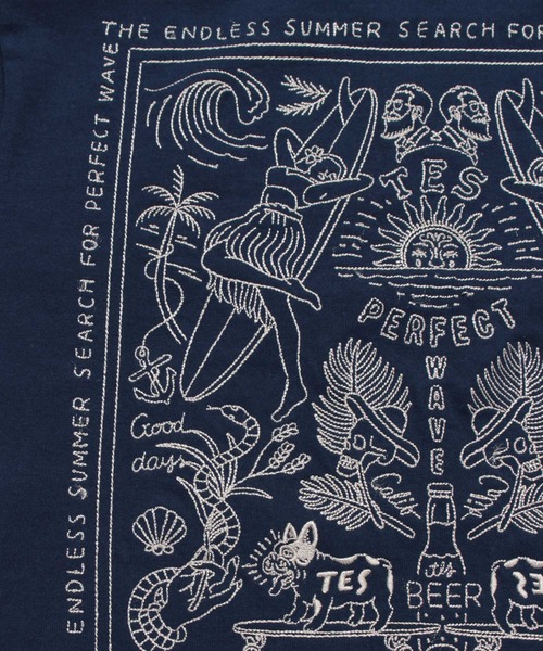 The Endless Summer(エンドレスサマー)の「TES CALM BANDANA EMB T-SHIRT(Tシャツ/カットソー・メンズ・ホワイト/ブラック/ネイビー/グリーン系その他3・SMALL/MEDIUM/LARGE/X-LARGE)」の13枚目の写真
