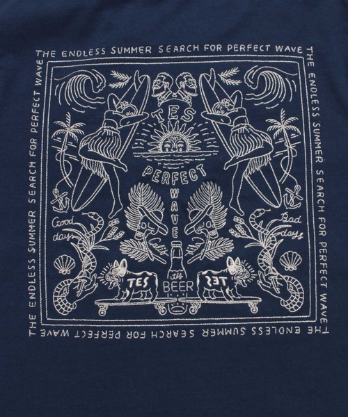 The Endless Summer(エンドレスサマー)の「TES CALM BANDANA EMB T-SHIRT(Tシャツ/カットソー・メンズ・ホワイト/ブラック/ネイビー/グリーン系その他3・SMALL/MEDIUM/LARGE/X-LARGE)」の16枚目の写真