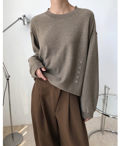 chuclla（チュクラ）の「【chuclla】Design silhouette 2way knit chw1397（カーディガン/ボレロ・レディース・ダークブルー/カーキブラウン・FREE）」の5枚目の写真