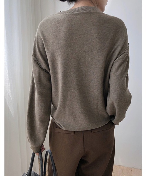 chuclla（チュクラ）の「【chuclla】Design silhouette 2way knit chw1397（カーディガン/ボレロ・レディース・ダークブルー/カーキブラウン・FREE）」の7枚目の写真