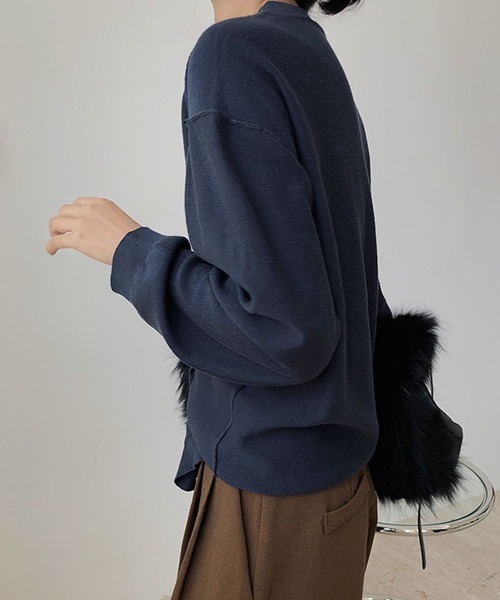 chuclla（チュクラ）の「【chuclla】Design silhouette 2way knit chw1397（カーディガン/ボレロ・レディース・ダークブルー/カーキブラウン・FREE）」の15枚目の写真