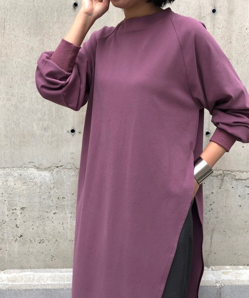 &g'aime(アンジェム)の「【&g'aime】サイドスリットチュニック(Tシャツ/カットソー・レディース・ブラック/パープル/ブラウン/グレー・FREE)」の20枚目の写真