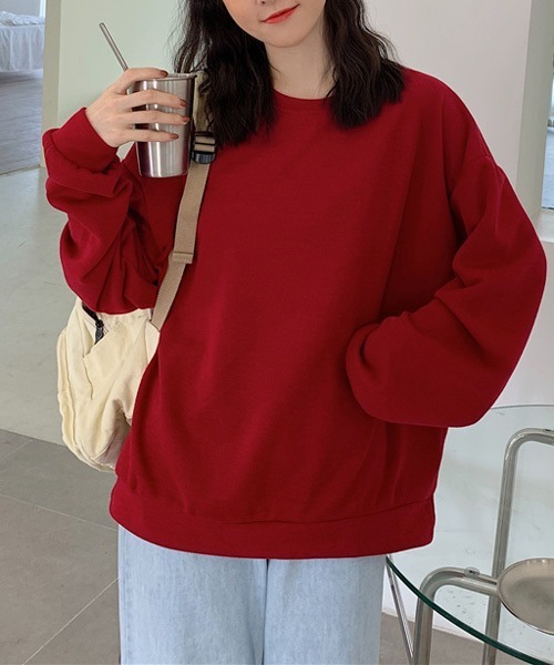 urge：（アージコロン ）の「【URGE：】くすみカラー　ルーズシルエット　スウェット　トレーナー（スウェット・レディース・ブラック/パープル/グレー/レッド/ピンク/イエロー/ブルー/グリーン・M/L/XL）」の8枚目の写真