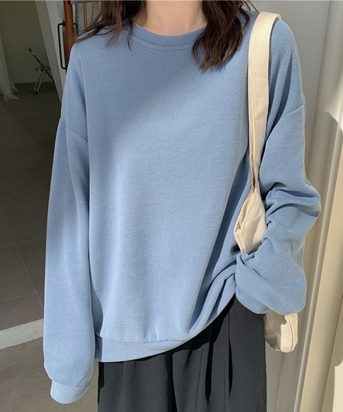 urge：（アージコロン ）の「【URGE：】くすみカラー　ルーズシルエット　スウェット　トレーナー（スウェット・レディース・ブラック/パープル/グレー/レッド/ピンク/イエロー/ブルー/グリーン・M/L/XL）」の4枚目の写真