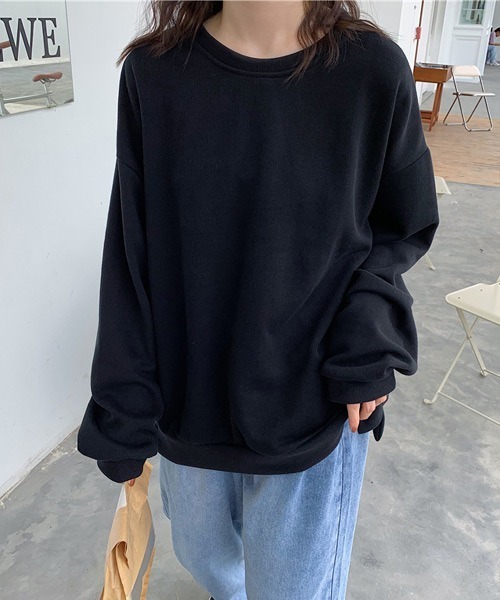 urge：（アージコロン ）の「【URGE：】くすみカラー　ルーズシルエット　スウェット　トレーナー（スウェット・レディース・ブラック/パープル/グレー/レッド/ピンク/イエロー/ブルー/グリーン・M/L/XL）」の2枚目の写真