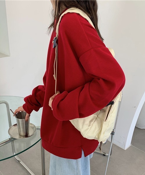 urge：（アージコロン ）の「【URGE：】くすみカラー　ルーズシルエット　スウェット　トレーナー（スウェット・レディース・ブラック/パープル/グレー/レッド/ピンク/イエロー/ブルー/グリーン・M/L/XL）」の10枚目の写真