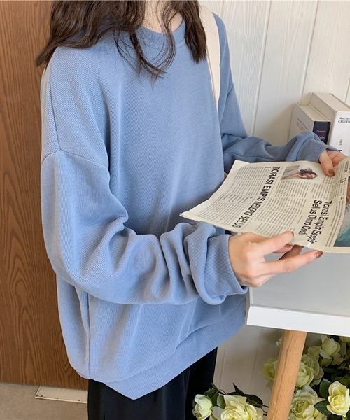 urge：（アージコロン ）の「【URGE：】くすみカラー　ルーズシルエット　スウェット　トレーナー（スウェット・レディース・ブラック/パープル/グレー/レッド/ピンク/イエロー/ブルー/グリーン・M/L/XL）」の22枚目の写真