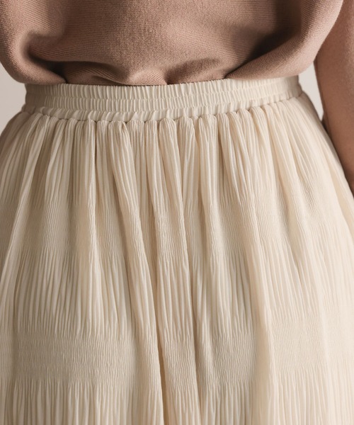 mysty woman（ミスティウーマン）の「マジョリカプリーツスカート 932672（スカート・レディース・アイボリー/モカ/ライトグリーン・FREE）」の10枚目の写真