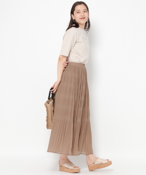 mysty woman（ミスティウーマン）の「マジョリカプリーツスカート 932672（スカート・レディース・アイボリー/モカ/ライトグリーン・FREE）」の21枚目の写真