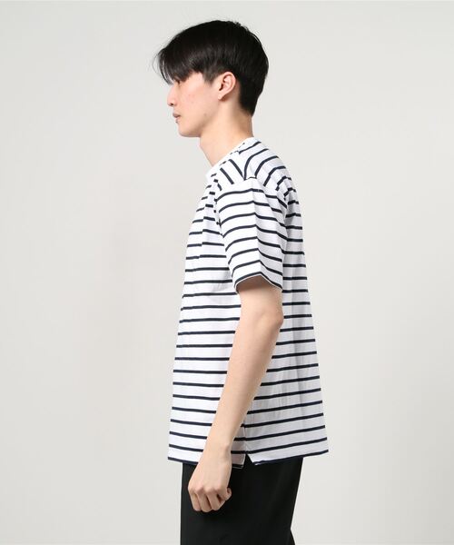 Lyle & Scott★半袖 クルーネック ロゴ Tシャツ★ストライプ柄★ TAKA-Q｜ライル&スコット/LYLE&SCOTT ボーダー クルーネック半袖