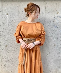 Kastane | 袖シャーリングタイプライターワンピース(ワンピース)