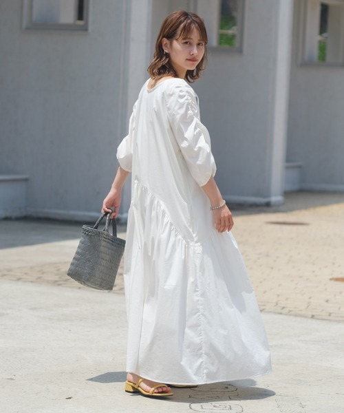 And Coutureタイプライター袖シャーリングワンピース And Coutureタイプライター袖シャーリングワンピース