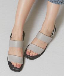 <San Diego> L ダブルストラップ サンダル