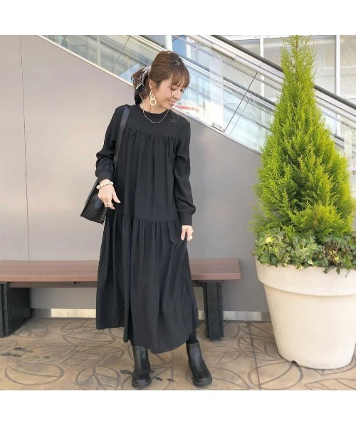 Pierrot（ピエロ）の「2wayギャザーワンピース（ワンピース・レディース・ブラック/ミント/スモーク・M/L）」の21枚目の写真