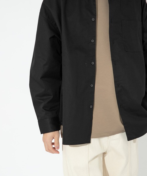 ITEMS URBANRESEARCH（アイテムズ アーバンリサーチ）の「綿ツイル レギュラーカラー ビッグシャツ（シャツ/ブラウス・メンズ・ブラック/ベージュ/カーキ・LARGE/MEDIUM）」の14枚目の写真