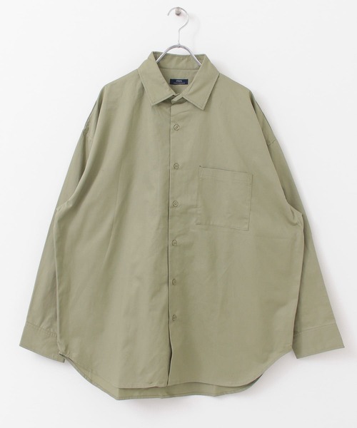 ITEMS URBANRESEARCH（アイテムズ アーバンリサーチ）の「綿ツイル レギュラーカラー ビッグシャツ（シャツ/ブラウス・メンズ・ブラック/ベージュ/カーキ・LARGE/MEDIUM）」の13枚目の写真